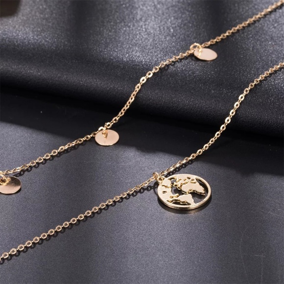 !!!5 for $25 Two Layer World Map Globe Necklace - Picture 4 of 6
